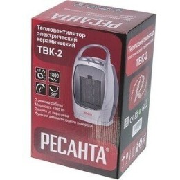 Тепловентилятор Ресанта ТВК-2 [67/2/4]  керамический с поворотным механизмом, вентилятор/900/1800 Вт, защита от перегрева, защита от опракидования